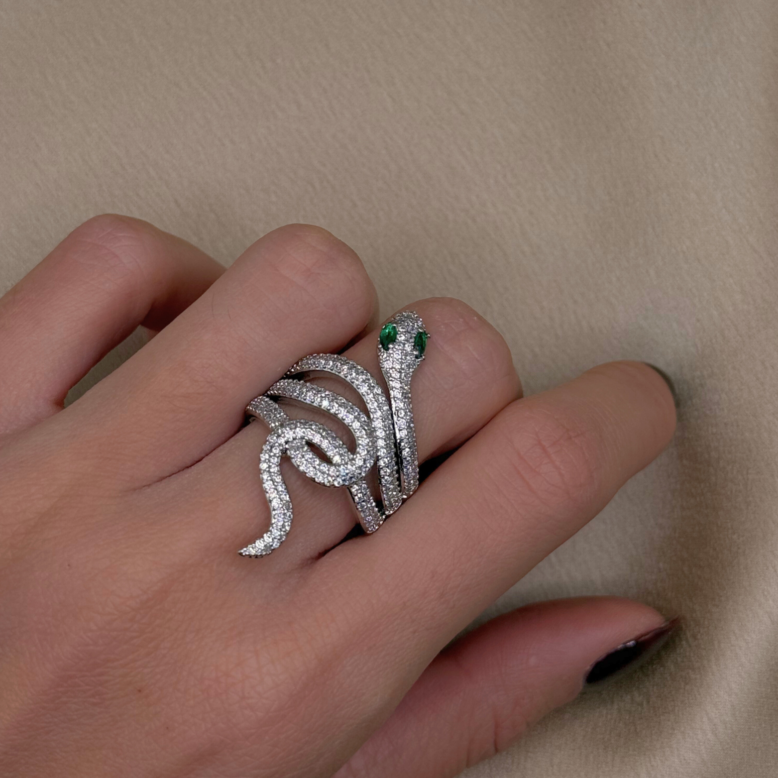 Anello Snake Emerald