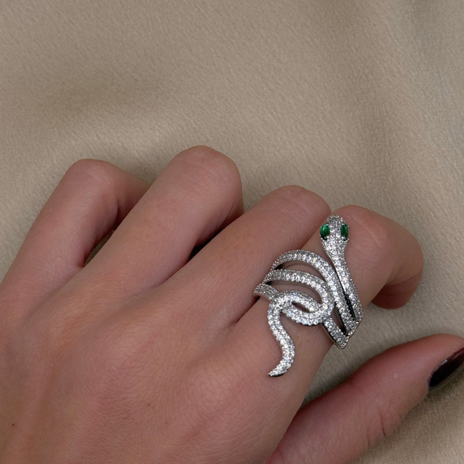 Anello Snake Emerald